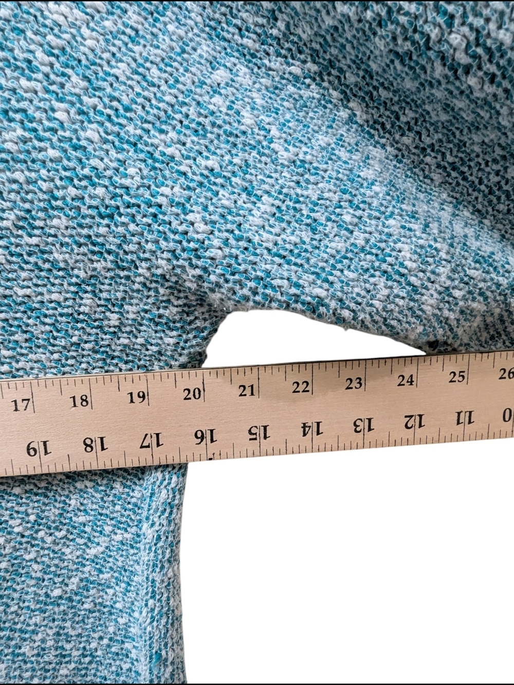 Free People Bright Lights Teal Aqua Blue Marled Scoop Neck Pullover (L) - Picture 6 of 8